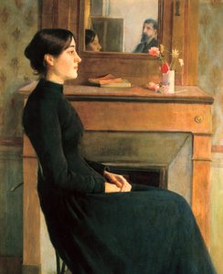 Portræt af en kvinde, maleri af Santiago Rusinol y Prats