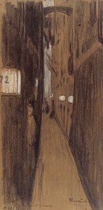 Alley i Genova af Santiago Rusiñol