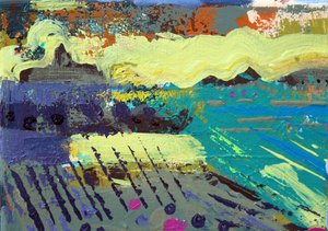 Iona Abbey I (akryl på lærred) af Sara Hayward