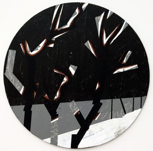 Twixt Heaven and Earth I-N (akryl på cirkulær plade) af Sara Hayward