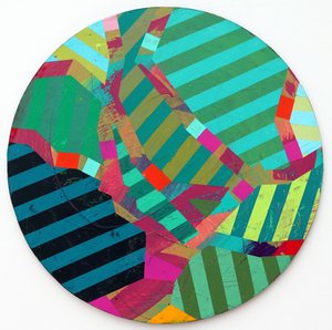 Twixt Heaven & Earth XVI-A (akryl på cirkulær plade) af Sara Hayward