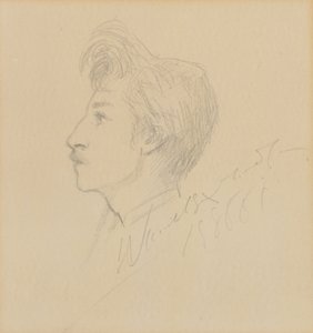 Portræt af W. Graham Robertson, udateret (grafit på papir) af Sarah Bernhardt