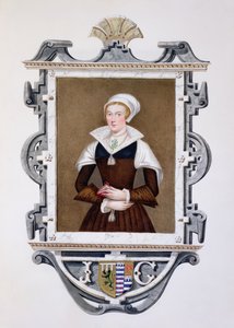 Portræt af Lady Jane Grey (1537-54) "Nine-Days Queen" fra "Memoirs of the Court of the Queen Elizabeth of the Court of Queen Elizabeth", udgivet i 1825 (wc og gouache på papir)