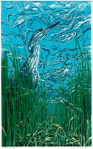 Pond Gazer, 2024 (linoleumssnit)