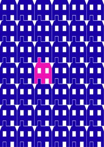 Blue Paper House_Large, 2020 (digital)