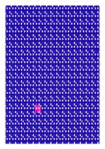 Blue Paper House Repeat Print, 2014 (grafisk giclee-print) af Sarah Evans
