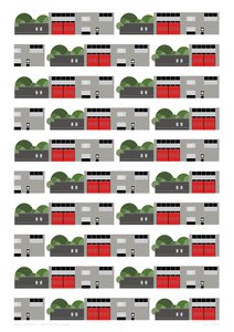 Fire Station Repeat Print, 2014 (grafisk giclee-print)