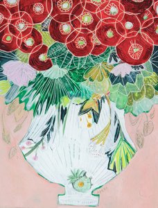 Farverig blomstervase af Sarah Fitzgerald