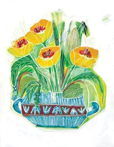 Farverig valmuebuket af Sarah Fitzgerald
