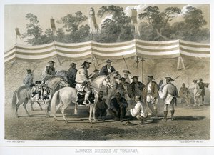 Japanske soldater ved Yukuhama, Japan, c1845 af Sarony and Co