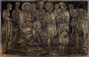 Tilbedelse af Magi-maleriet af Sassetta (1392-1450) Dim 29x46 cm Museum for dekorativ kunst og mode Marseille