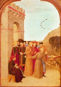 Sankt Francois af Assisi taler med ulven fra Gubbio (detalje) (ægtempera på poppelpanel)