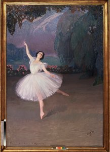 Ballerinaen Tamara Karsavina (1885-1978) i Sylphide (til Sylphide-balletten)