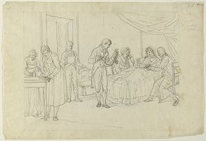 Sygesengsscene af Saverio della Gatta