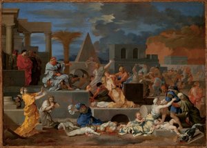 The Massacre of the Innocents (olie på lærred) af Sébastien Bourdon