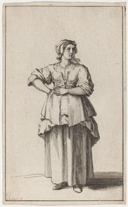 Stående Tjenerkvinde af Sébastien Le Clerc the elder