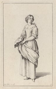 Stående ung bondekvinde af Sébastien Le Clerc the elder