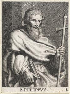 H. Philippus S. Philippus (titel på objekt) Kristus, Maria og apostlene (serietitel) af Schelte Adamsz. Bolswert (possibly)