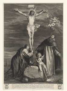 Kristus på korset med de hellige Catherine af Siena og Dominic under korset