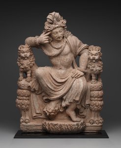 Tænkende Bodhisattva, 4. til 6. århundrede e.Kr. (terracotta) af School Afghan