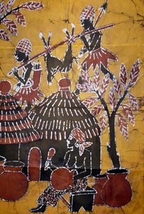 Stof lavet ved hjælp af batik teknik, Togo håndværk af School African