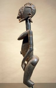 Træ- og metalskulptur, af Master of slanting eyes, højde 59 cm, Dogon stammekunst Mali