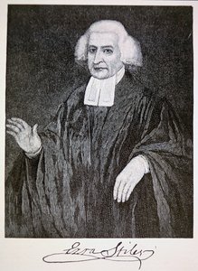 Ezra Stiles, efter maleriet af John Trumbull (litho) af School American