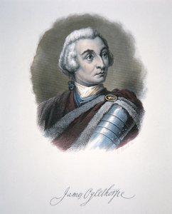 James Edward Oglethorpe (farve litho) af School American