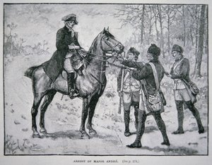 Tilfangetagelsen af major John Andre (litho) af School American