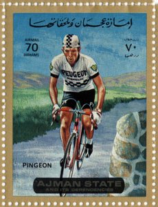 UAE-stempel, der repræsenterer cykelrytteren Roger Pingeon (Ne 1940)