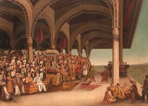 Uden titel (The Disrobing of Draupadi), ca. slutningen af det 19. århundrede (olie på lærred) af School Bengali