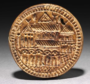 Form til et Eulogia (velsignelse) brød, 600-900-tallet (træ)