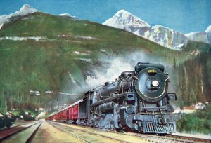 Canadian Pacific Railway ved foden af Rocky Mountains