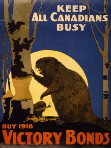 Hold alle canadiere travlt: Køb 1918 Victory Bonds, ca. 1918 (farve litho)