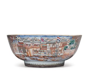 En stor Hong skål, ca. 1785 (keramik) af School Chinese
