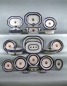 Kinesisk eksportmiddagsservice, ca. 1790 (keramik) af School Chinese