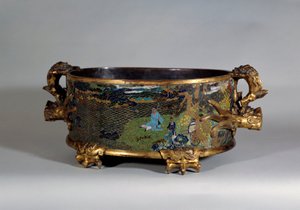 Kinesisk kunst: pot cache i cloisonne e-mail. 1500-tallets Paris, dekorativ kunst af School Chinese
