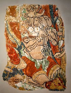 Demiac monster. Replika af et fragment af en malet væg fra hule 15 i Bezeklik, Tourfan (Kina) af School Chinese