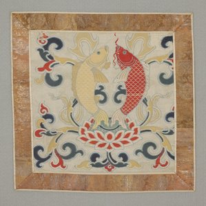 Otte buddhistiske dyrebare ting, et par fisk af School Chinese