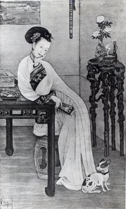 Enkekejserinde Cixi (litho) af School Chinese
