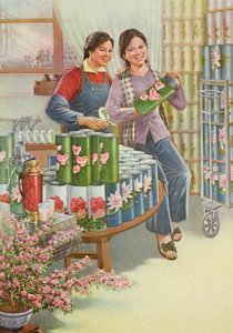"Venskabets blomster", propagandaplakat fra den kinesiske kulturrevolution af School Chinese
