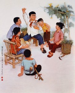 "Glorværdig leder, ubegrænset kapacitet", propagandaplakat fra kulturrevolutionen af School Chinese