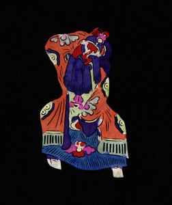 Mandlig karakter fra Pekin-operaen. Bemalet papirklip eller "Jian Zhi", kinesisk folkekunst, Pekin. af School Chinese