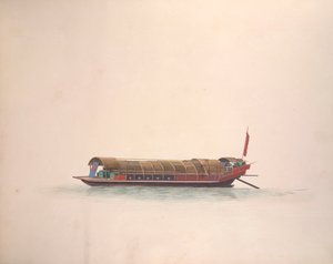 Musicians Boat, ca. 1800-05 (akvarel på papir) af School Chinese