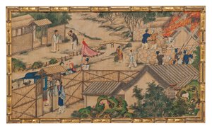 En af 24 scener fra Dream of the Red Chamber af School Chinese