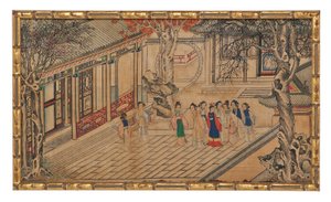 En af 24 scener fra Dream of the Red Chamber af School Chinese
