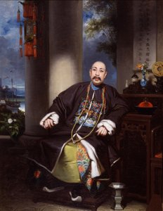 Portræt af Mouqua, Lamqua, ca. 1840 (olie på lærred) af School Chinese