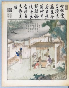 Silkespinding, illustration fra Yu Tche Keng Tche T