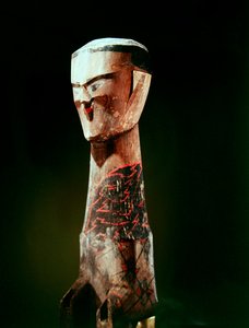 Statuette, Zhou-dynastiet (1046-256 f.Kr.), 4. - 3. århundrede f.Kr. (træ) (detaljer fra 394841) af School Chinese