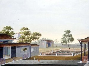 Walled Garden, ca. 1820-40 (akvarel på papir) af School Chinese
